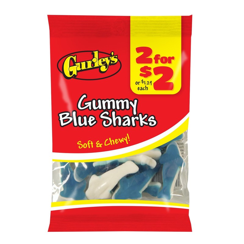 Gurley's Blue Shark Gummi, Aquatic-Themed Fruity Treats (Pack of 12)