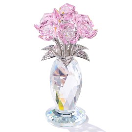 Kertari Crystal Flower, Artificial Flower, Interior, Mother's Day, Wedding Anniversary, Wife, Gift, Genuine K9, Rose Flower, Crystal, Never Wither, Rose Glasswork, Figurine, Birthday Gift, Women's