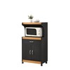 Hodedah Microwave Kitchen Cart, Black-Beech