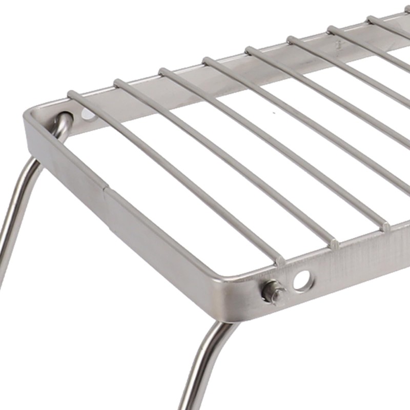 Stainless Steel Adjustable Height Folding Camping Grate Thicker Camp Fire