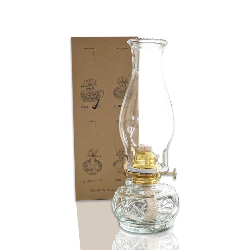 Cywinfow Lantern Kerosene Lamp Vintage Kerosene Lamp L392G (Green-Gold)