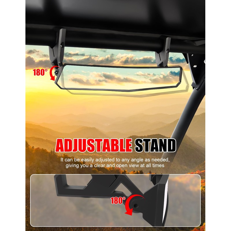 XATVXUTV UTV Wide Rear View Mirror with Adjustable Angle -