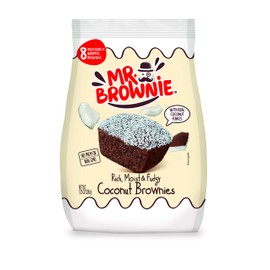 Mr. Brownie Coconut Brownies | 8 Individually Wrapped Coconut Brownie Bites | Snack Packs for Kids & Adults | Grated Coconut Layer