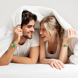 JewelryWe His and Hers Couple Watches Set Business Men Women Matching Watch Gold Pair Quartz Wristwatch, for Anniversary, Wedding, Valentine