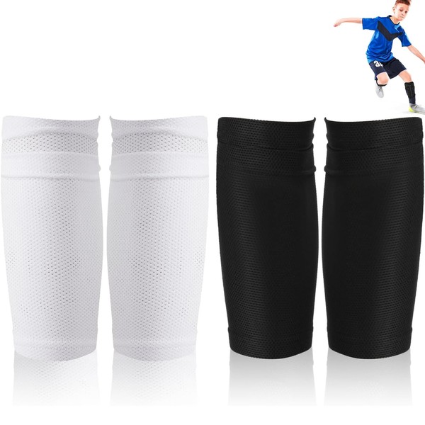 2 Pair Shin Pads Socks,6.69x3.91x3.15in Soccer Shin Guard Sleeves Football