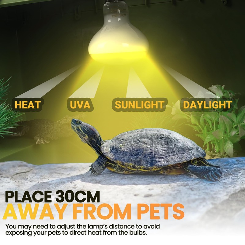 CALPALMY (4-Pack 100W Reptile Heat Lamp Bulbs - UVA Daylight