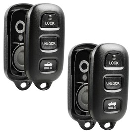 Key Fob Keyless Entry Remote Shell Case & Pad fits Toyota Camry Corolla Matrix Sienna Solara / Pontiac Vibe (GQ43VT14T) 2-Pack