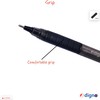 DIGNO Triber-Grip Ballpoint Pens, BLACK, Medium Point (1.0mm), Pack of