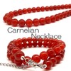 [SION] Natural Stone Necklace, Carnelian Red Agate, Approx. 0.2 inches