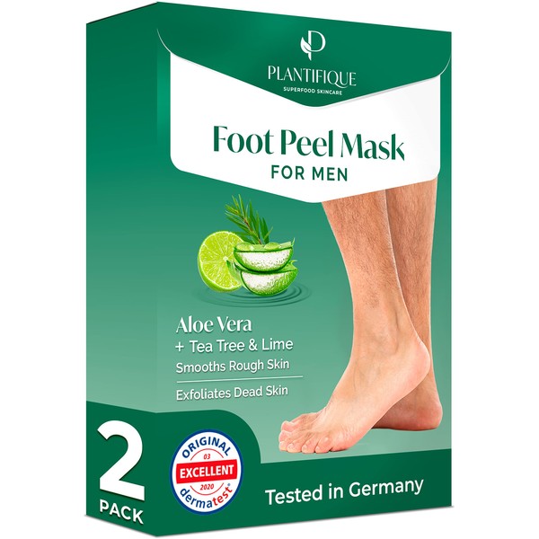 Foot Peel Mask Foot for Men - Mask Dermatologically Tested - Repairs Heels & Removes Dry Dead Skin for Baby Soft Feet - Exfoliating Foot Peel Mask for Dry Cracked Feet
