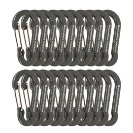 Boundless Voyage Carabiner with Storage Bag (Gray, Set of 20)