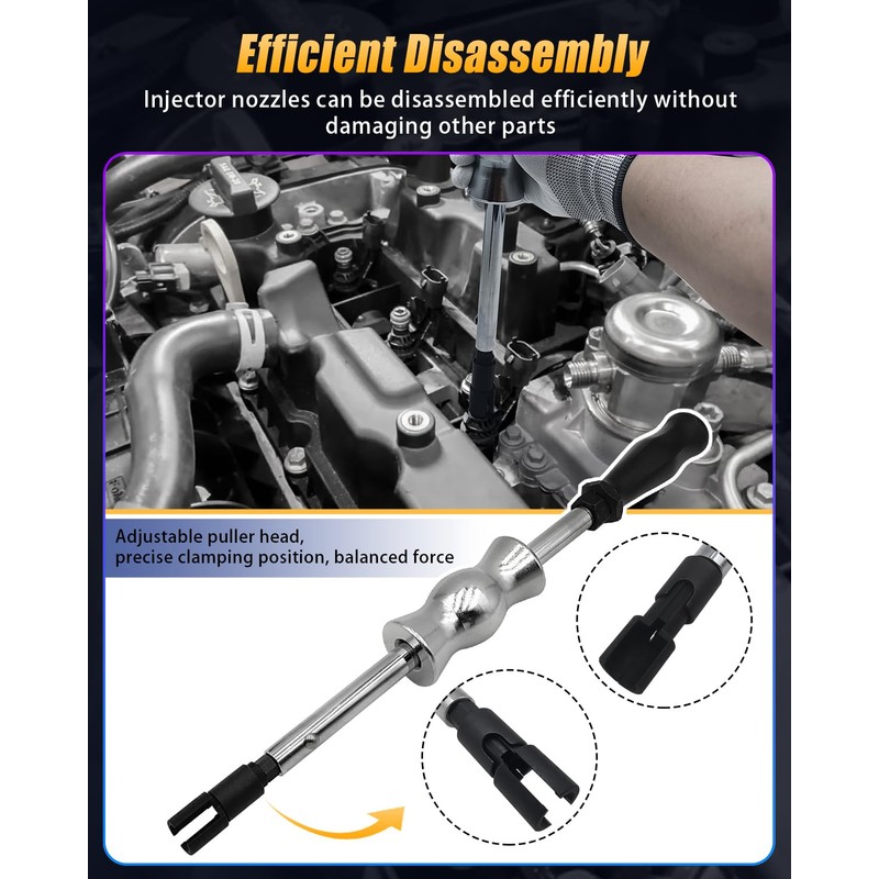 GLEXQLAO Fuel Injector Puller Removal Tool Kit Compatible with Ford