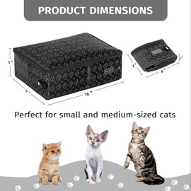 PETSFIT Portable Litter Box - Leak-Proof, Waterproof Bottom, Fit for Medium Cats & Kitties, Travel Litter Box with Lid, Standard Collapsible Litter Box Perfect for Hotel/Lawn/Car Travel