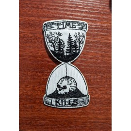Unbranded Time Kills Hourglass Life Death Goth Punk Emo Embroidered Iron On Patch 3.5x2"