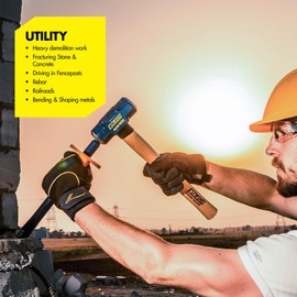 Estwing 4-Pound Hard Face Sledge Hammer - 16-Inch Hickory Handle, Ergonomic Grip, Durable Construction for Demolition & Stake Driving