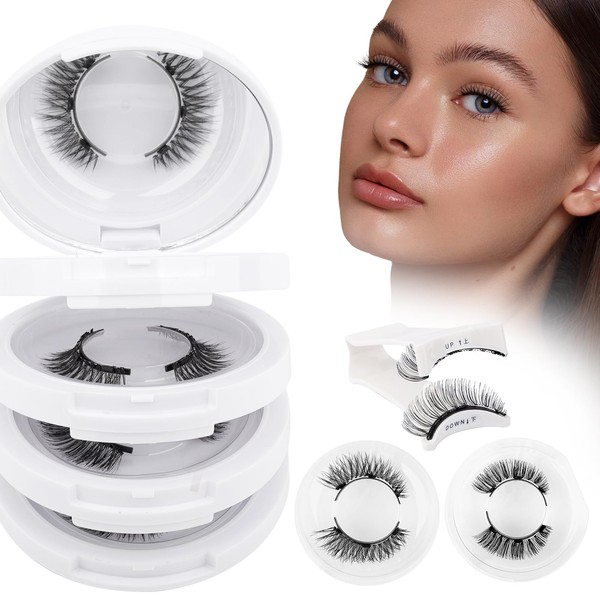 Magnetic Eyelashes Natural Look False Eyelashes 4 Pairs Reuseable Magnetic