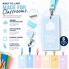 6 Pcs Hall Pass Lanyards and School Passes, Wooden Classroom