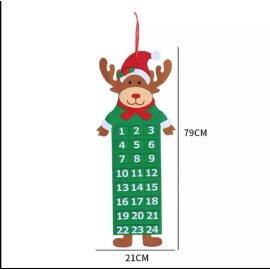 Unbranded Reindeer Advent  Calendar Decoration 24 Day Pocket Christmas Gift Felt DYI