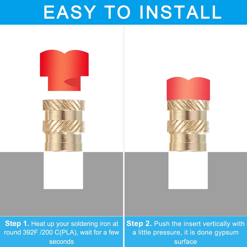 PATIKIL M4 x 8.1 x 6.3 mm Brass Thread Insert,