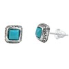 Turquoise Earrings, Vintage Small Stud Earrings for Men with 925
