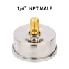 MEASUREMAN 2-1/2" Dial Size, Glycerin Filled Pressure Gauge, 0-100psi/kpa, 304
