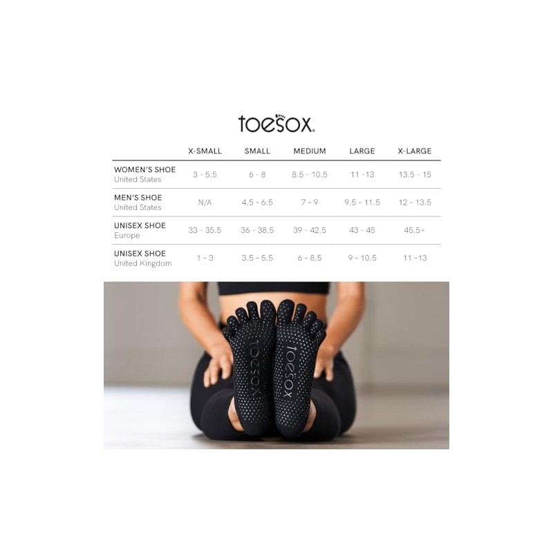 toesox Women's Grip Crew Socks - Non Slip Crew Full