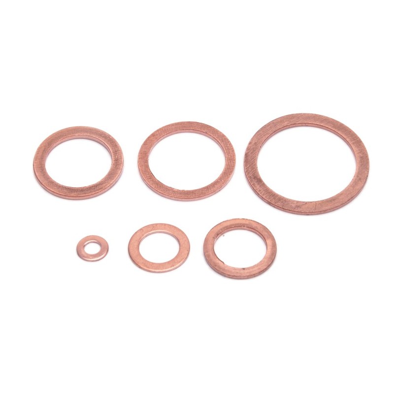 200pcs Copper Washer Assortment Kits Flat Ring Seal Washers 9