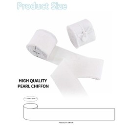 JUKOTA 2 Pieces Gift Ribbon, Chiffon Nude Silk Ribbon, Wedding Ribbon, Decorative Ribbon, Christening, Festival, Ribbons, Chiffon Ribbon, Fringe, 3.8 cm x 6.4 m, for Wedding, Party, Valentine's Day