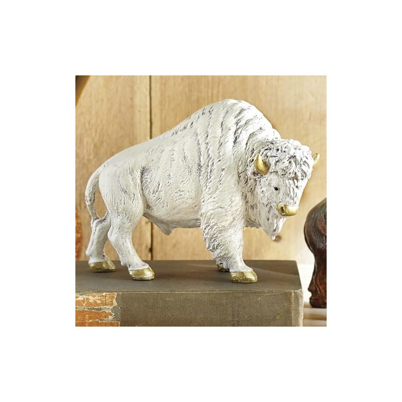 BLACK FOREST DECOR Sacred White Buffalo Sculpture
