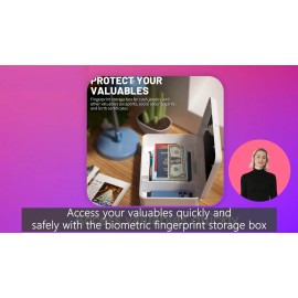 AICase Portable Biometric Fingerprint Storage Box Cash Jewelry Watch Security Lock Safe
