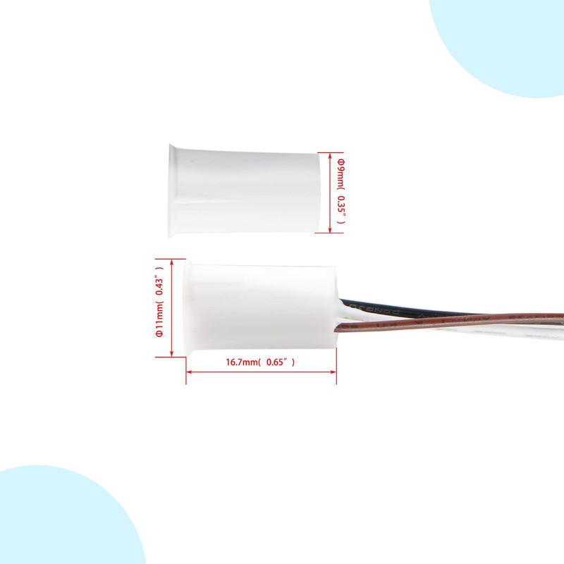 Ohamtes 2 Sets White RC-33 NC & NO Recessed Reed
