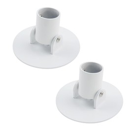 UTALIND 2 Pack Adjustable Ceiling Mount Shower Curtain Rod Sockets Holder Heavy Duty Closet Wardrobe Rod Bracket End Supports with Screws for Kitchen balcony Slanted Wall, White