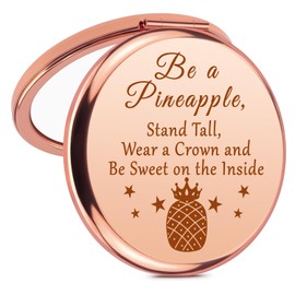 Encouraging Gifts for Women Makeup Mirror Pineapple Lover Pineapple Gifts for Girl Sisters Friends Christmas Graduation Birthday Gift Positive Encouragement Gift Compact Mirror Pocket Mirrors