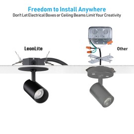 LEONLITE 2-Pack 5CCT LED Ceiling Spotlight with Included Junction Box Black