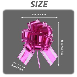 5pcs 7inch Large Pull Bows Wrapping Pull Bow Ribbon Hotpink, Pink Ribbon Pull Bows Gift Wrap Bows for Gift Wrapping Baskets Wedding,Valentine's,Birthday Gift,Christmas,Flower Decorations Pull Bows