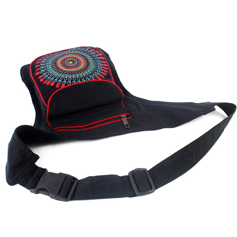 Fabric Waist Bag Casual Ethnic Designs 3 Bags with Zipper