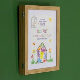 Carousel Home Kids Artwork Display Frame | Front-Opening A4 Storage for Multiple Drawings