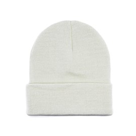 JHPCCSH Beanie Hat for Men and Women Winter Warm Hats Knit Slouchy Cuffed Cap dad Gifts Warm Stocking Hats Fashion Ski Hat (US, Alpha, One Size, Soft White)