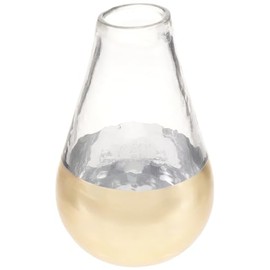 Mud Pie Medium Glass and Gold Vase