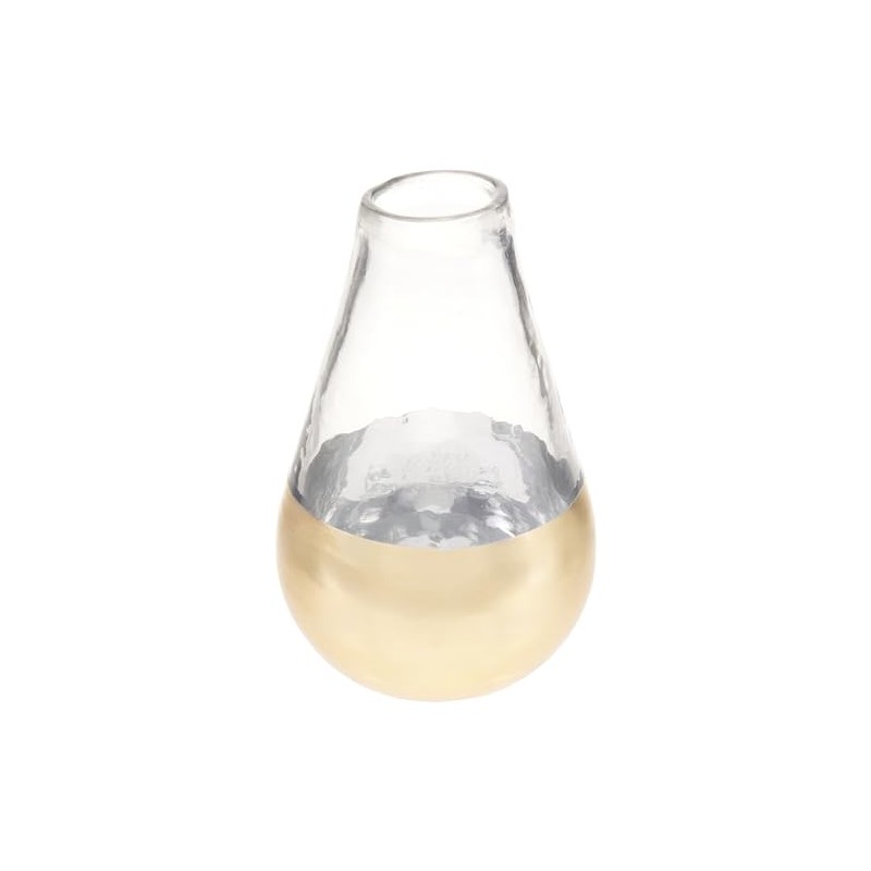 Mud Pie Medium Glass and Gold Vase