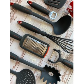 Fackelmann Charcoal Grey and Red Vegetable Peeler