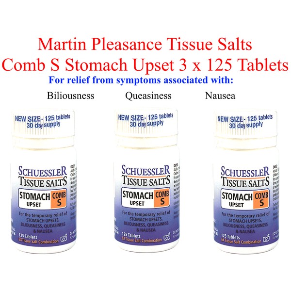Martin & Pleasance COMB S STOMACH UPSET Schuessler Tissue Salts 3 x 125 Tablets