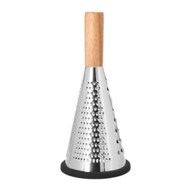 Krumble Grater with Wooden Handle - Hand Grater - Cheese Grater - Lemon Grater - Block Grater - Fine - Medium Coarse - Extra Coarse - Non-Slip - Stainless Steel and Wood