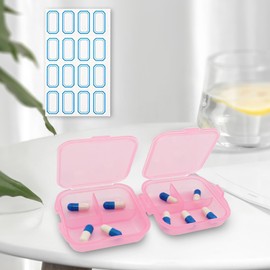 INVODA Travel Pill Organizer 6 Compartments Portable Pill Case with Double Lock Food-Grade PP Pill Box Compact for Purse Pocket