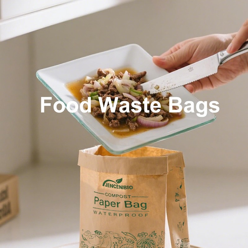 JENCENBIO Compostable Paper Bag Leakproof Kitchen Food Waste Bag 30