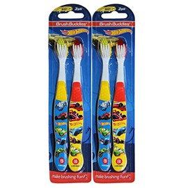 Brush Buddies Hot Wheels Toothbrushes for Kids, Soft Bristle Children’s Toothbrush Set, Fun Hot Wheels Designs, 4-Count Hot Wheels Toothbrush Set 4 Toothbrushes Childrens Soft Bristle