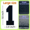 1 Pcs 10" Black Chenille Number Patch, Iron On Appliques