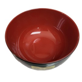 Tanaka Hashi Ten Miso Soup Bowl, Black& Red - ( Set of 4 )