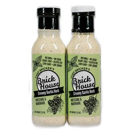 Creamy Garlic Herb - Paleo / Keto Salad Dressing & Marinade made with Organic Stevia Leaves & NON-GMO Grapeseed Oil by Brick House Vinaigrettes. Low Sodium / No Sugar / Low Carb / Dairy Free (2-pack).