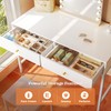 SUPERJARE 31.5" White Desk with 2 Drawers, Modern Makeup Vanity